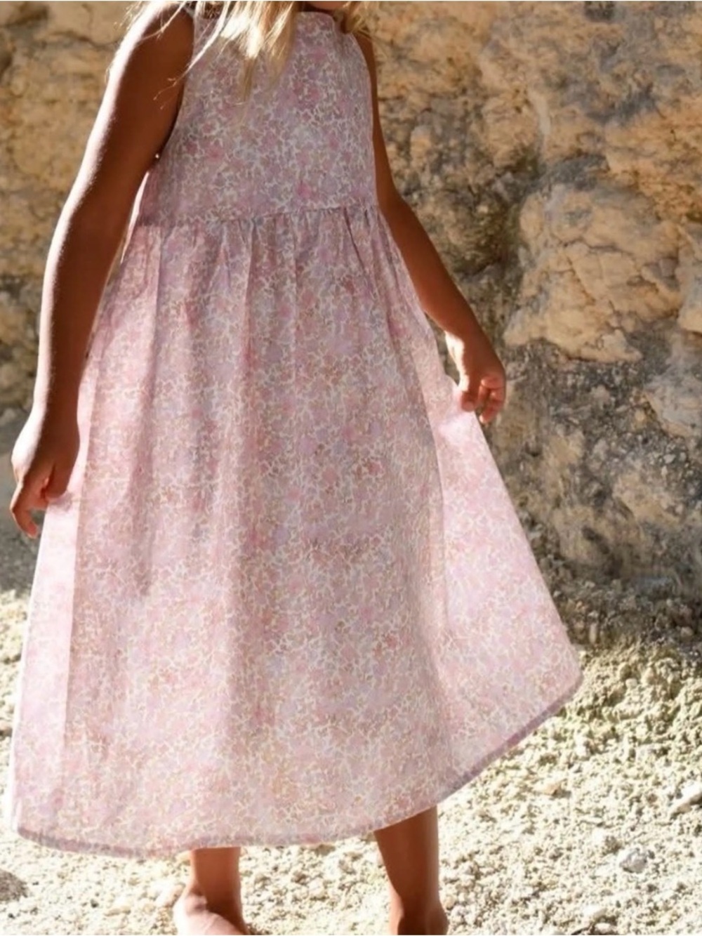 Iloura the label lavender fields floral tie back midi dress girls 4 Cottagecore